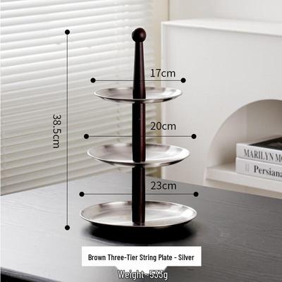 Abay Creative Stainless Steel 3-Tier Dessert Stand