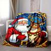 1Pc Vintage Santa Claus Portrait Blanket Soft And Comfortable Casual Warm Camping Travel Christmas Halloween Gift M91734