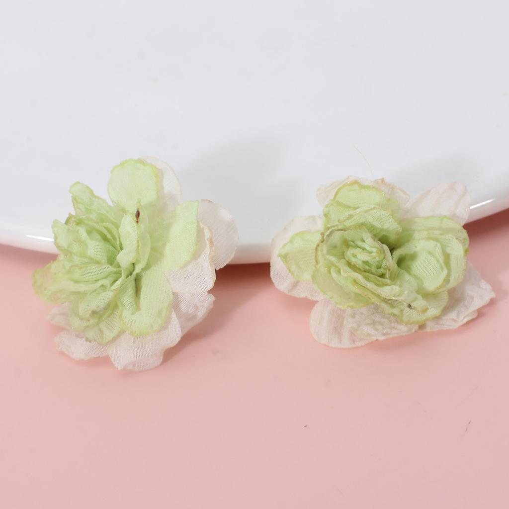Handmade cute little fresh flower earrings women ins bohemian lace fabric earrings