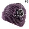 1 pezzo cuffie per cappelli invernali da donna scaldatesta cappello lavorato a maglia con croce floreale cappello invernale caldo da donna berretti cappello da donna