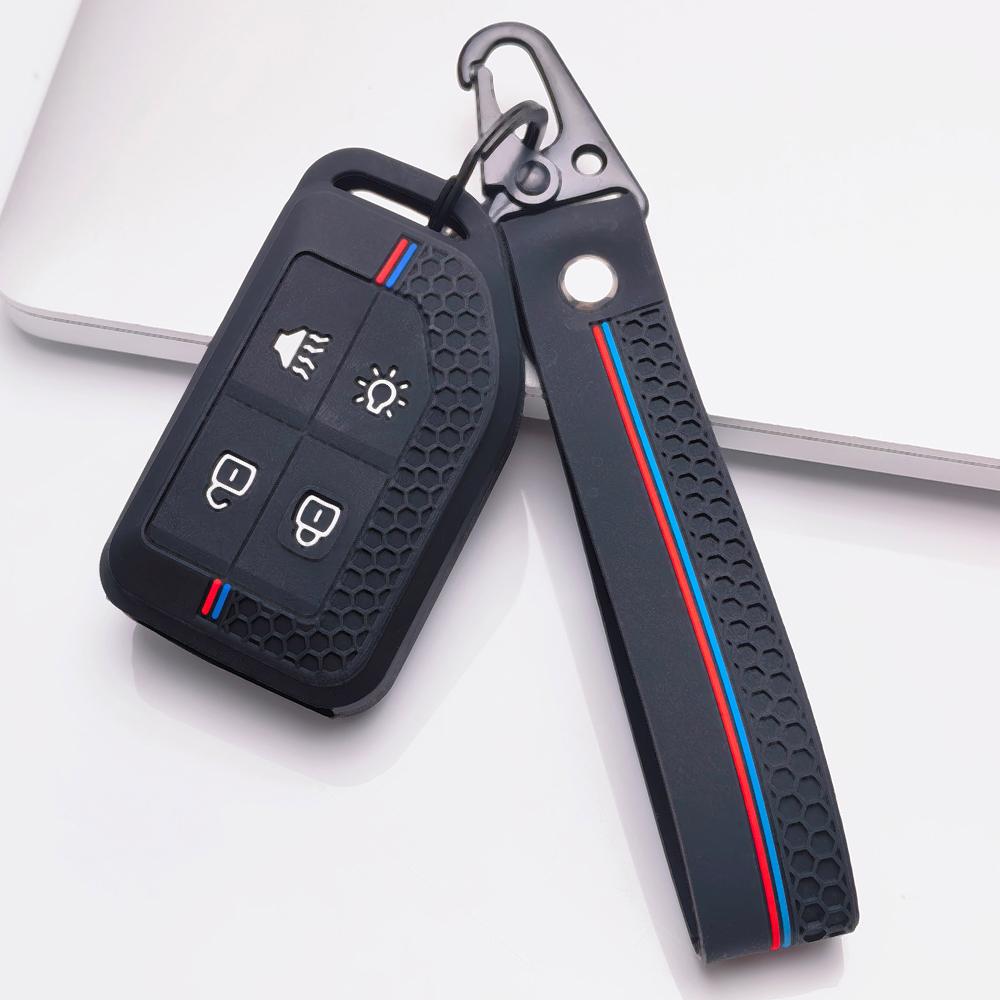 Soft Silicone Car Key Ring Strap for Volvo New FM FH Truck FH16 Honeycomb Texture Anti Scratch Key Ring Holder Protector Shockproof