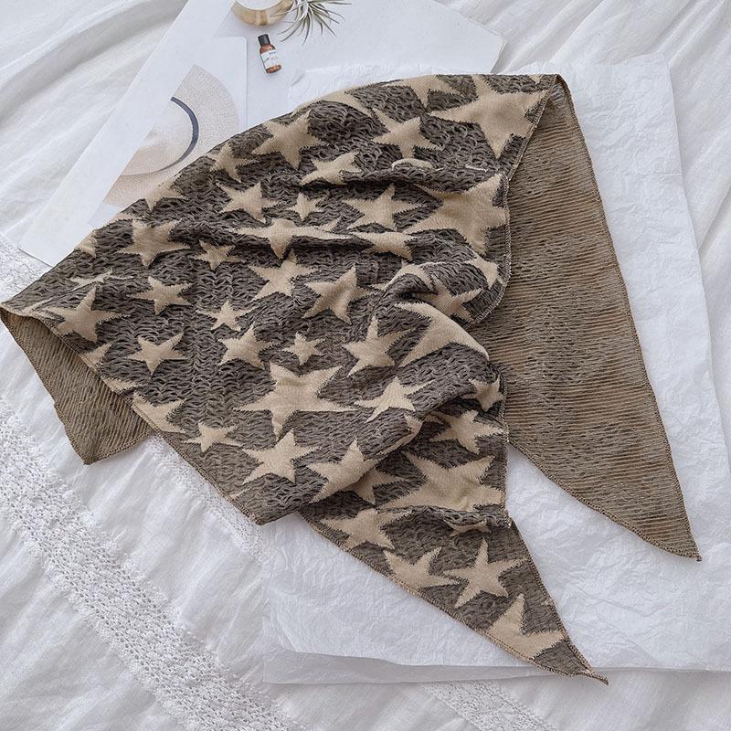 Cool Style Hats Star Subculture Y2K Headscarf Women'S Hip Hop Headscarf Triangular Scarf Hot Girl Silk Scarf Waist Decorations