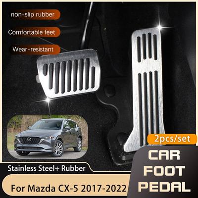 Car Pedals For Mazda CX5 CX-5 CX 5 KF 2017 2018 Gas Accelerator Brake Stainless Steel No Drilling Pedal Pads