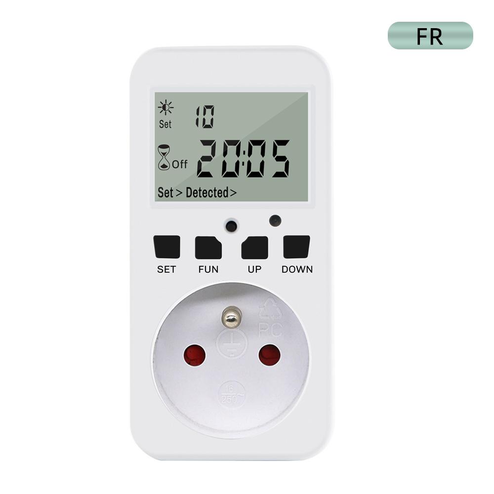 TM08 Digital Timer Socket LCD Smart Short Cycle Socket Countdown Programmable Timing Controller Outlet Switch UK US FR EU Plug