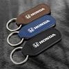 AAAJR1 High Quality Motorcycle Leather Keychain Gift Styling Emblem For Civic Accord CRV Fit Jazz Nc Odyssey Insight Vezel City
