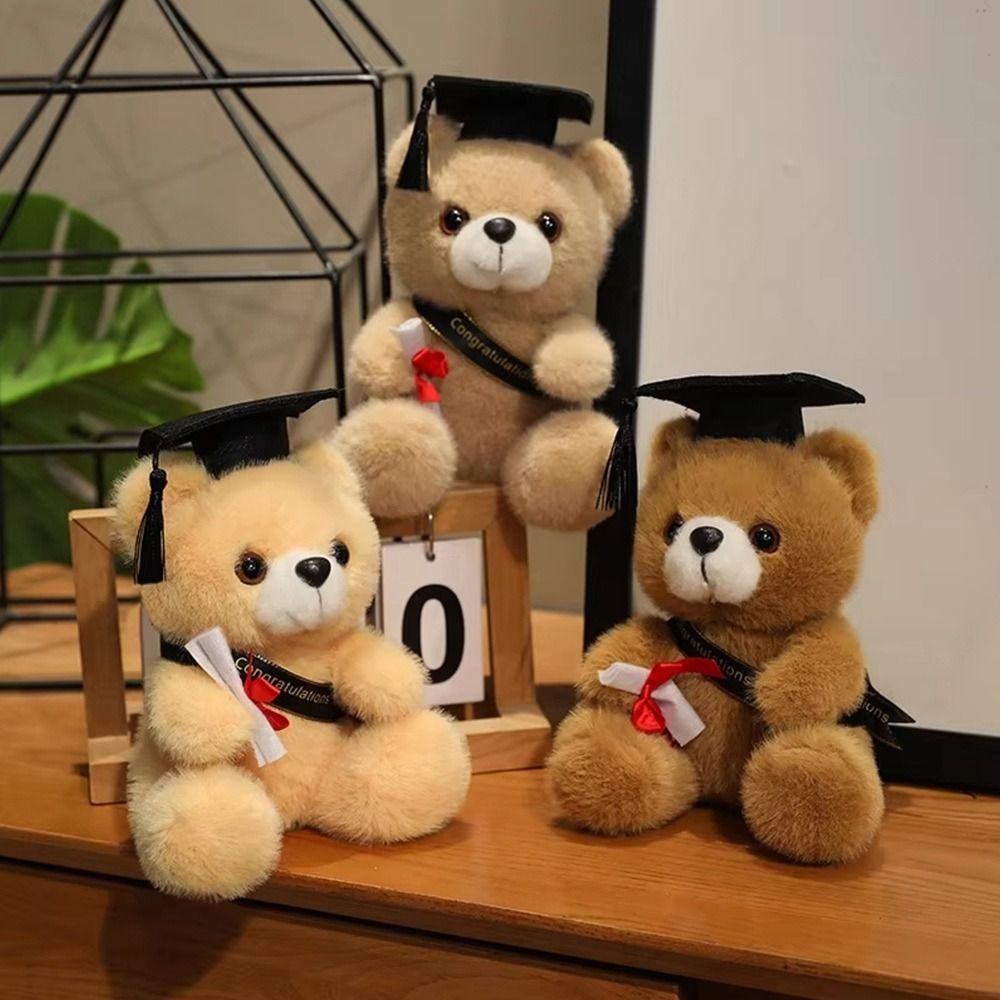 18cm Cute Stuffed Animal Doll Soft Graduation Bear Doll Creative Doctor Bear Plush Toy Graduation