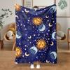 Sun and Moon Totem Digitalprinted Polyester Bedroom Velvet Flannel Cover Blanket Fleece Soft Sofa Cover Blankets for Beds