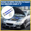 Universal Adjustable Aluminum Alloy 3"-5" 75mm Car Front Bumper Lip Splitter Strut Rod Tie Support Bars Blue - Pack of 2 Auto Replacement Parts