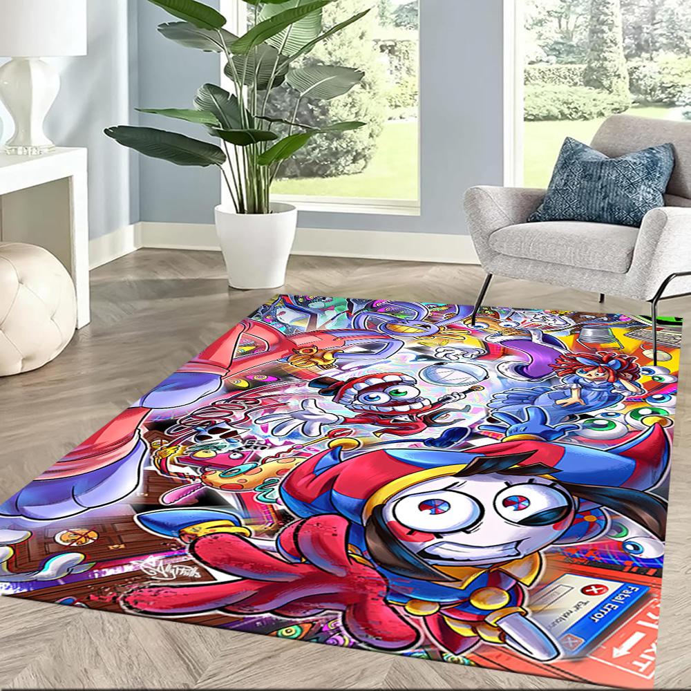 Digital Circus Area Rug Design For Outdoor Dining Room Living Rooms Foyer Antislip Carpet Anime Office Decor Gift For Festivals