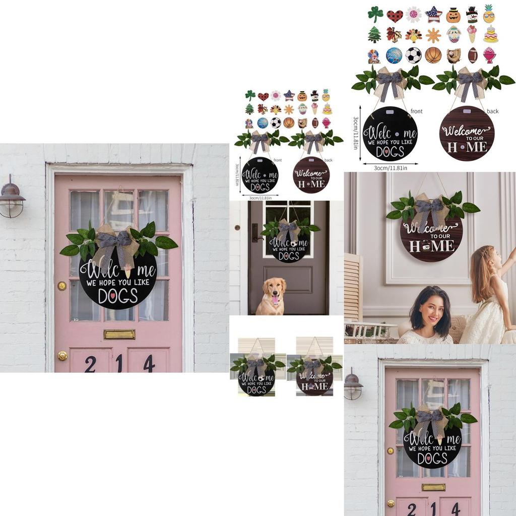 Charming Rustic Home Decor Welcome Sign With Removable Accessories For All Seasons