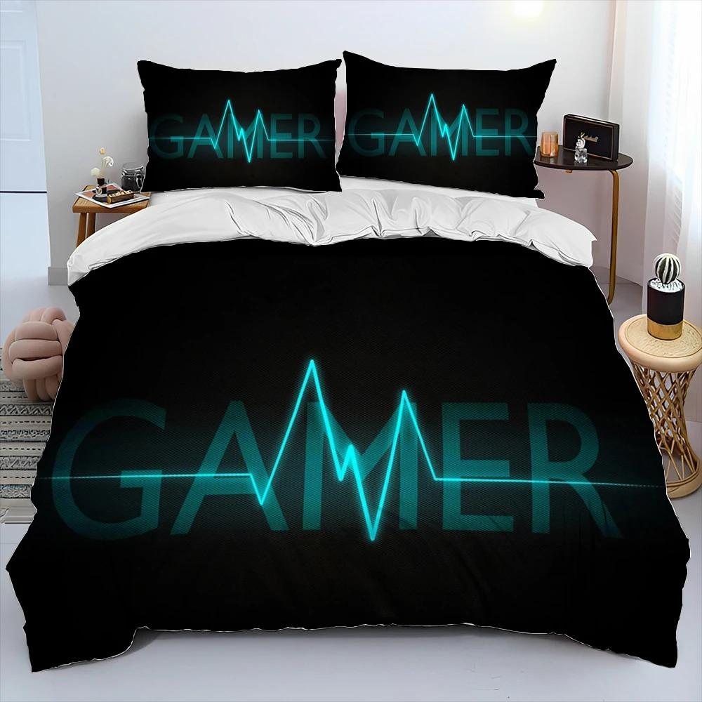 

Gamer Game Over Cartoon Comforter Bedding Set King Queen Size Duvet Cover Pillowcase for Adult Boys EU single(135x200cm)