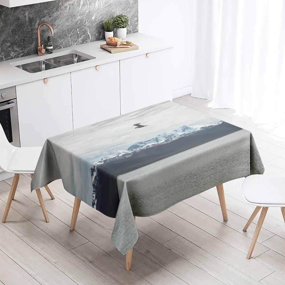 Natural World Scenery Tablecloth Landscape  Anti-Stain Waterproof Rectangular  Kitchen Table Home Decor