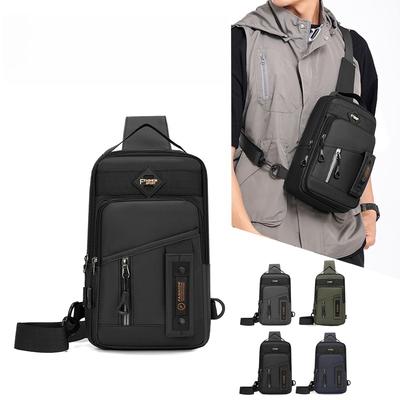 Men's Waterproof Crossbody Bag Durable Nyl Chest Sling Pack with Multiple Pockets for Phe Wallet KeysTravel Daily Essentials