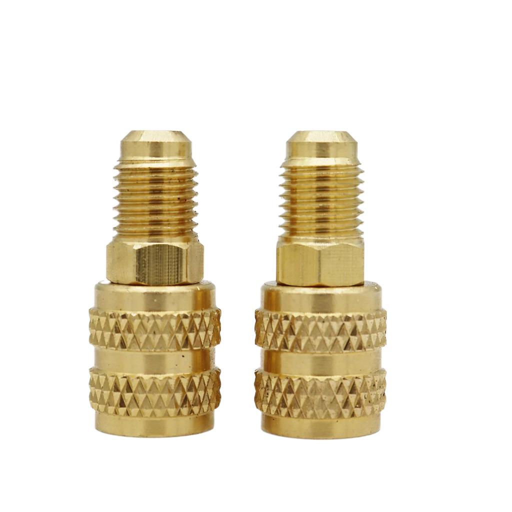 100% Brass Corrosion Resistant R410A Adapter 5/16" SAE Male To 1/4" SAE Male Flare for Air Conditioner HVAC