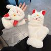Cute Lucky Cat Plush Women's Thickened Writing Warm Cold Half Finger Flip