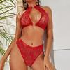 2 Piece Lace Bra Set Women Mesh Panty Underwear Set Transparent Sexy Lingerie Set