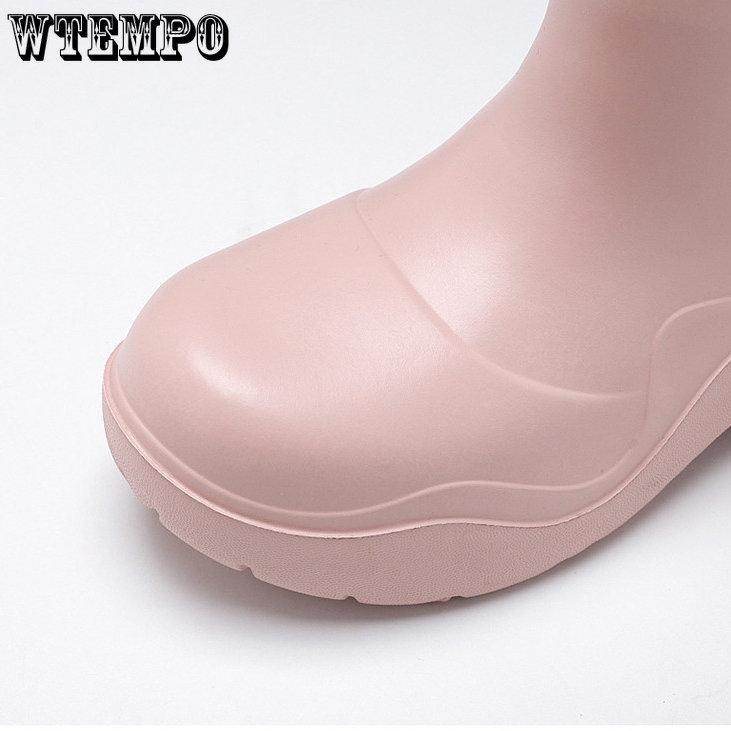 Damen Regenstiefeletten, wasserdichte Freizeitschuhe, große rutschfeste Stiefeletten, dicke Sohle, feste Stiefel