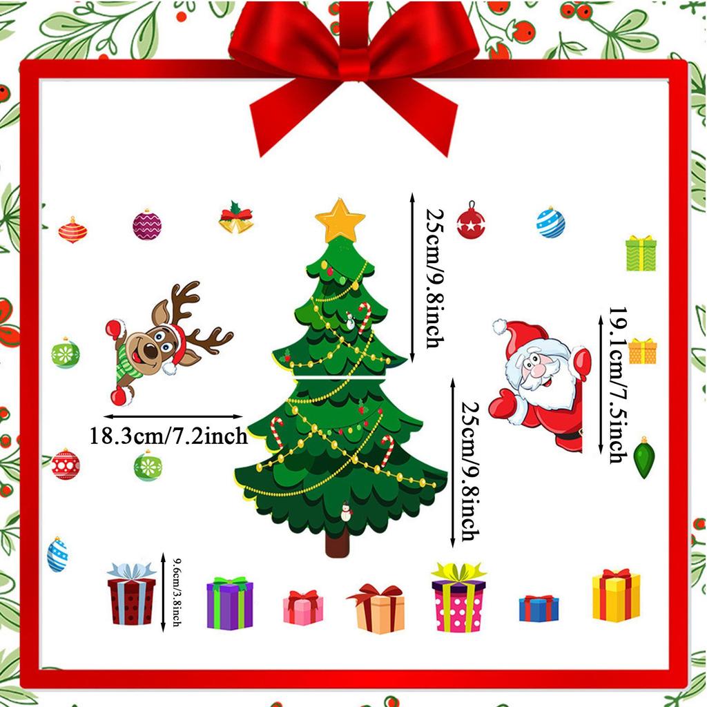 Christmas-themed Magnetic Stickers Cartoon Christmas Tree Magnets Santa Reindeer Pine Tree Festive Magnets Stickers For Fridge