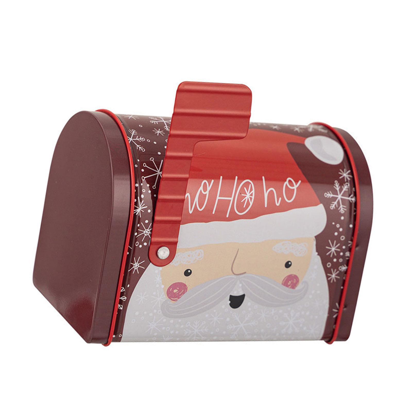

Miniature Christmas Mailbox Shaped Tin Decorative Metal Storage Container for Candies and Snacks Holiday Gift Box C