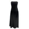 Women's Strapless Tube Top Maxi Dress Off Shoulder Patchwork Evening Dress Satin Bodycon