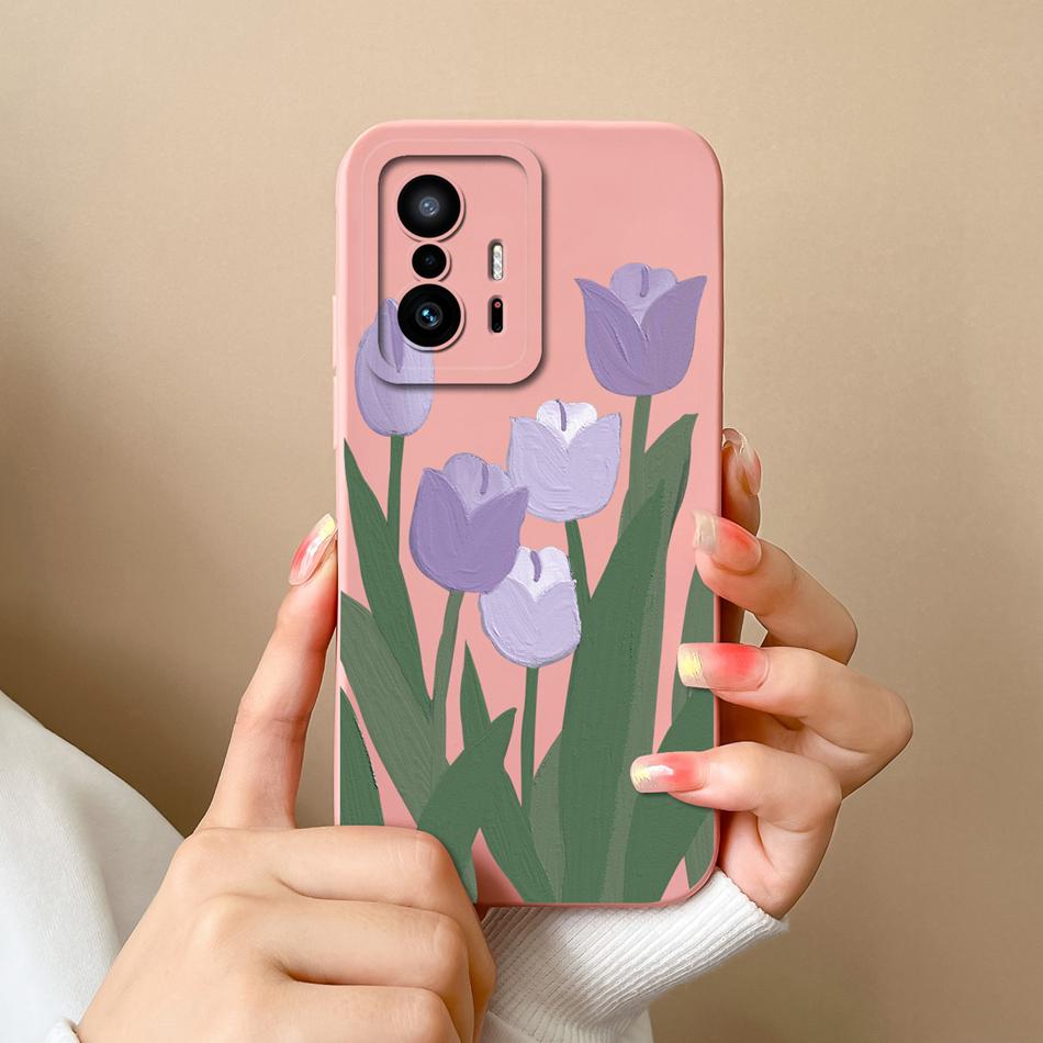 For Xiaom 11T Pro Phone Case Cute Cat Covers Soft Liquid Silicone Funda For Mi 11 T Pro Full Protection Anti Drop Back Cover