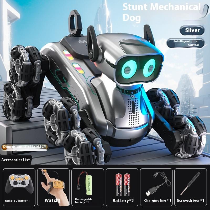 Special Effects Remote Control Mechanical Dog Gesture Sensing Lighting Music Eight Wheel Swing Arm Electronic Pet Children'S Toy