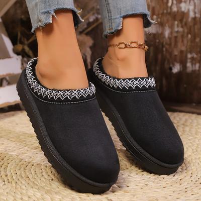 Women Slippers Winter New Warm Thick Soles Warm Boots Without Heel-covered Hair Half Slippers Luxury Cotton Shoes Slides Women
