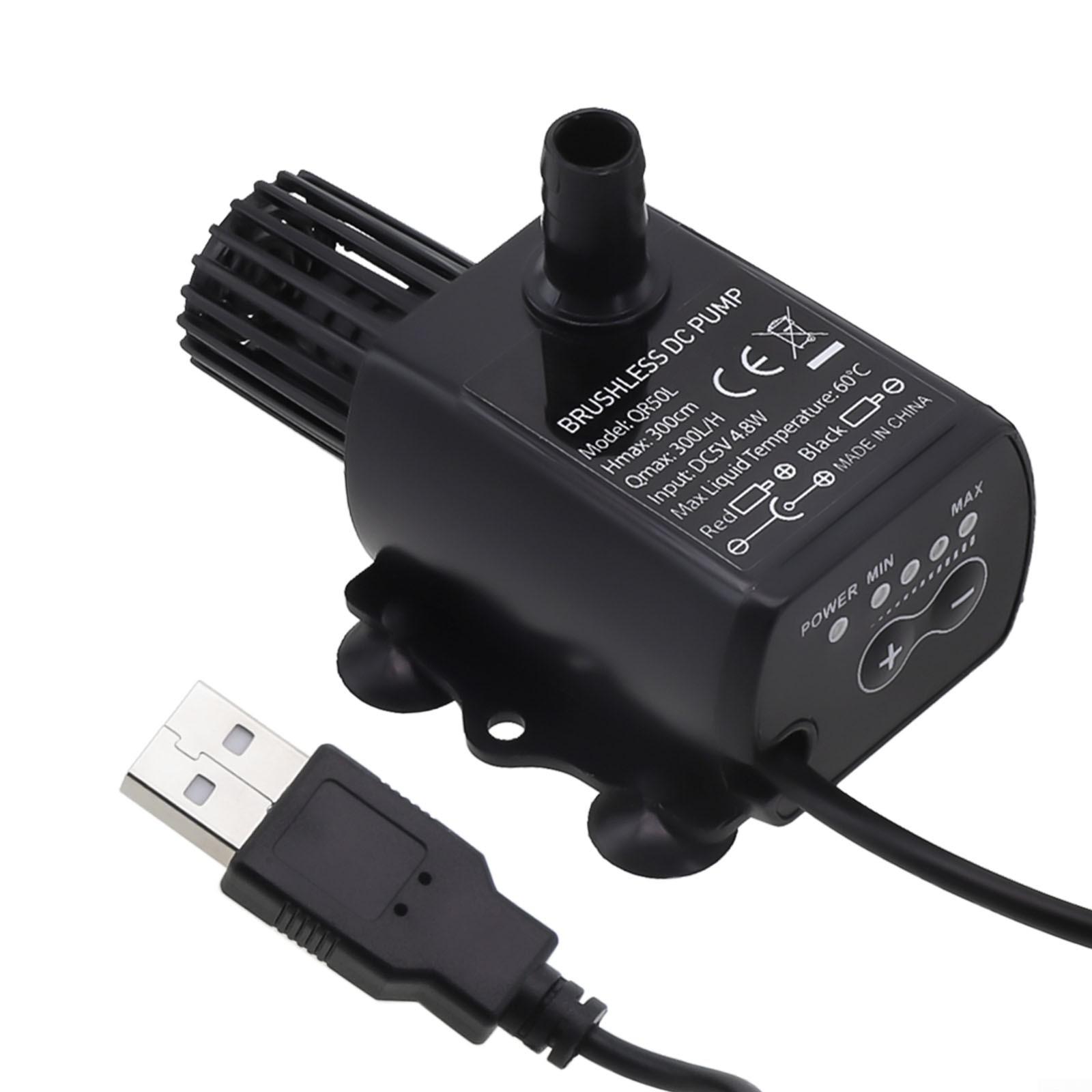 

Mini USB DC5V 4.8W 300L/H Безщітковий водяний насос Водонепроникний занурювальний фонтан