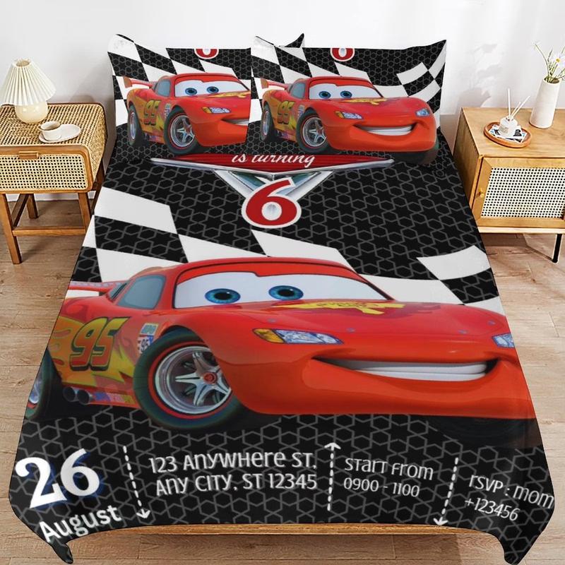 Bedding Set Thick Cartoon Car Drawing