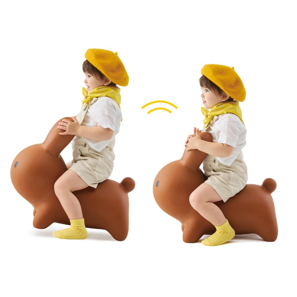 Ides Bruna Bonbon Hase Braun Spielzeug mit Luftpumpe Hase Geschenk [Offiziell] Aufsitzspielzeug