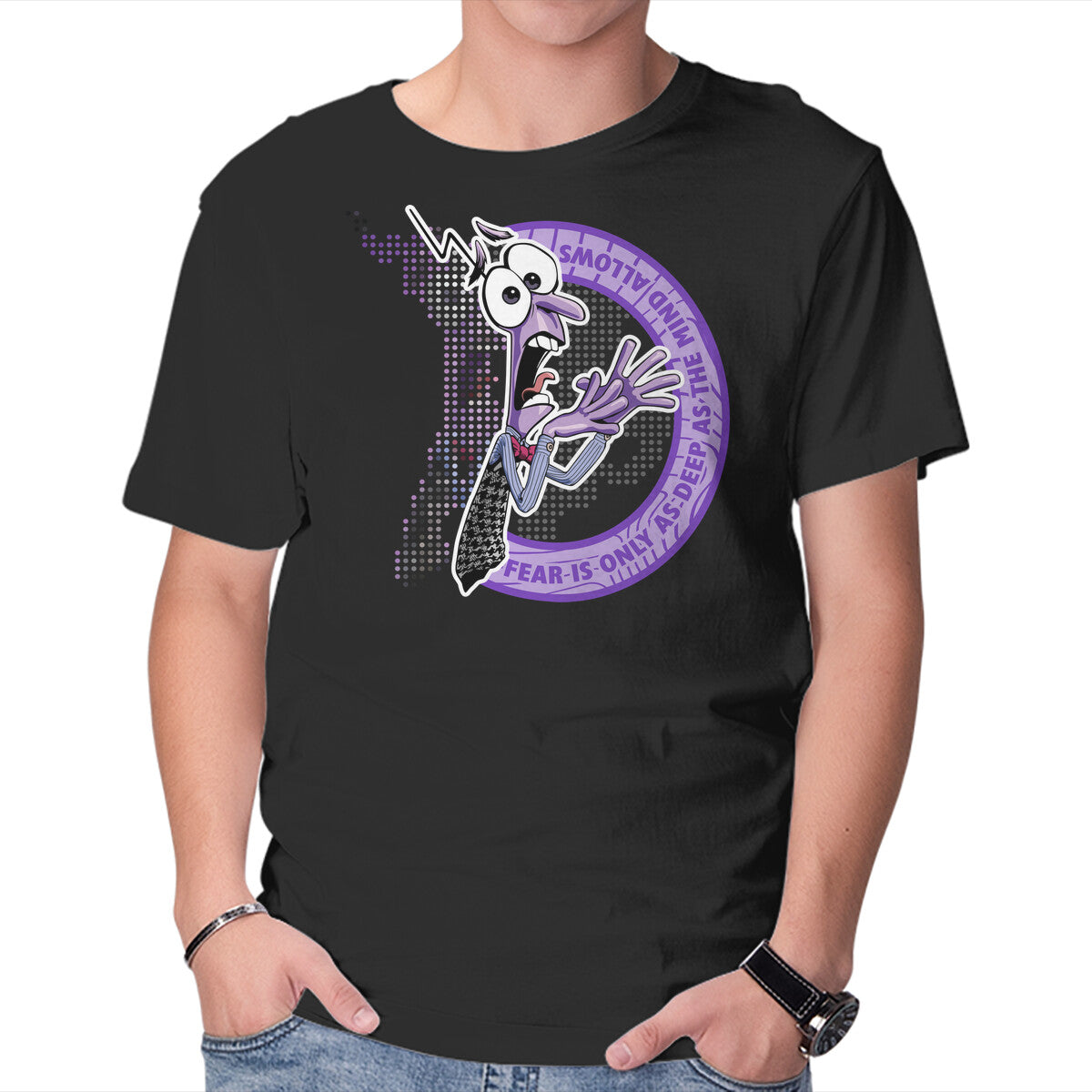 Unisex Crew Neck T-Shirt Fear As Mind Allows Graphic Short Sleeve Casual Tee XXXL