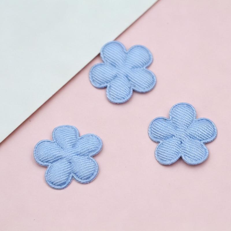 30Pcs Multicolored Fabric Flower Appliques 2CM Flower Charm Hair Accessories For Handmade Hat Bag Clothing Embellishment