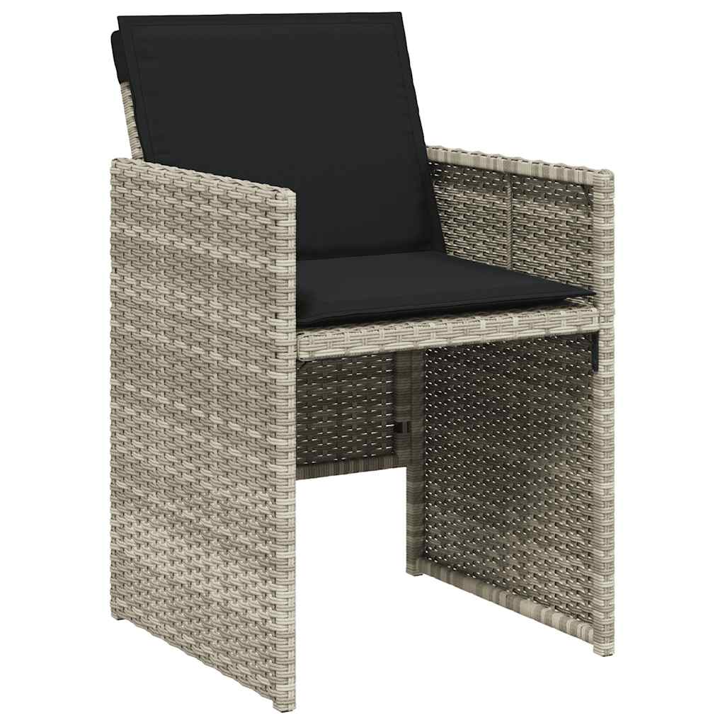 Vidaxl 11-Cz. Zestaw Mebli Do Ogrodu Z Poduszkami Jasnoszary Rattan Pe