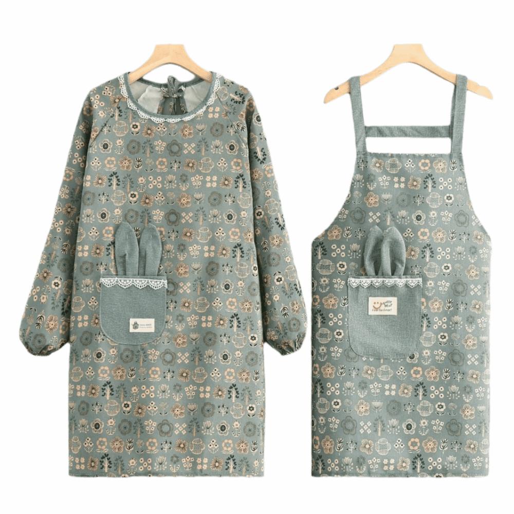 2Pcs Breathable Kitchen Cooking Apron Canvas Cleaning Apron Suspender Work Dress  BBQ