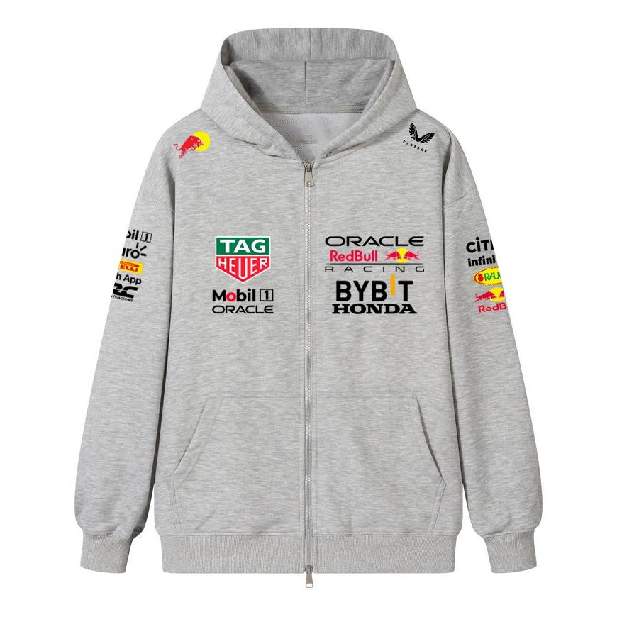 Red Bull F1 Team Zipper Hoodie Verstappen Formula 1 Racing Zipper Sweatshirt Men Women Casual Pullover