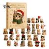 Cute Cat Collection Christmas Advent Calendar, 24 Day Countdown with Ornaments, Calendar for Girls 2D Acrylic Kitty Holiday Decorations, Gift