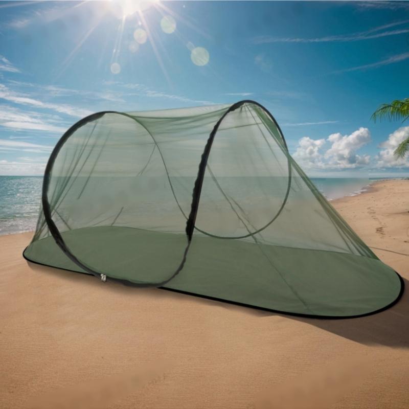 Boats Shape Tent Single Outdoor Camping Mosquitoes Mesh Tent Breathable Hand Throwing Extended Net for Camping, Fishing