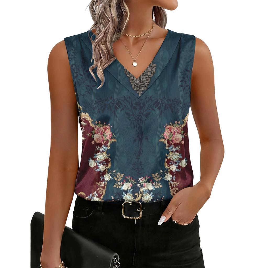 Top de damă la modă, casual, vintage, cu imprimeu