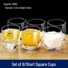 Shangqi 290ml Heat-Resistant Square Glass Tumblers (Set of 6)