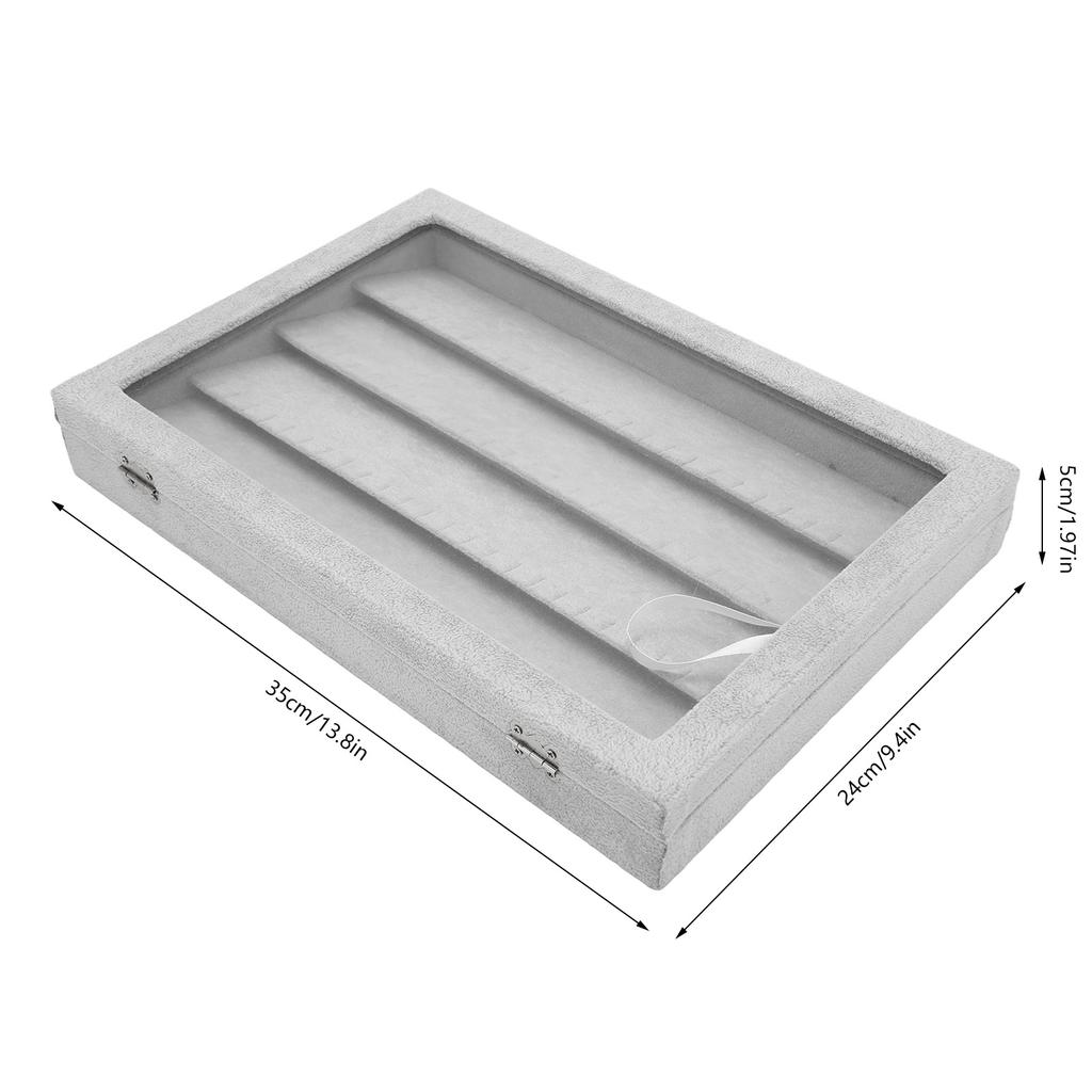 Pin Display Case Transparent Glass Soft Flocking Dustproof Pin Shadow Box for Military Medal Badge