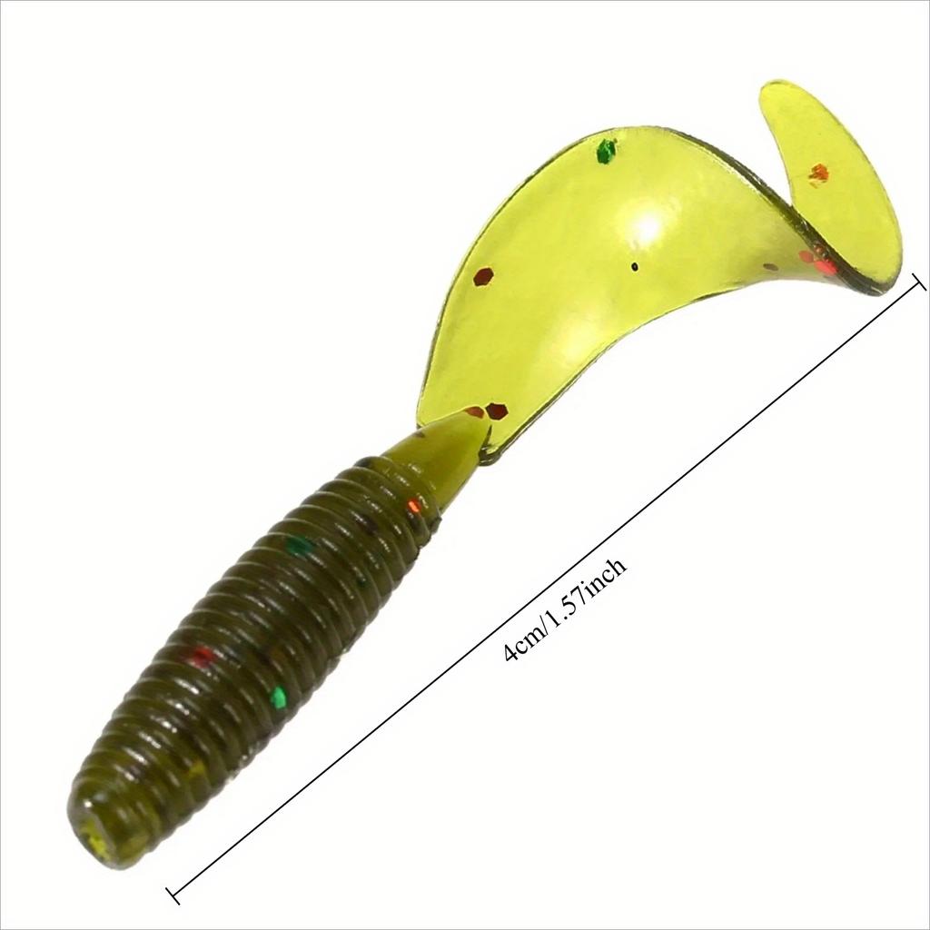 100 Stück Angelköder 4cm Weichköder Künstlicher Silikon Wobbler Wurm Made Madenlarve Köder See Schwimmköder Hecht Karp Zubehör