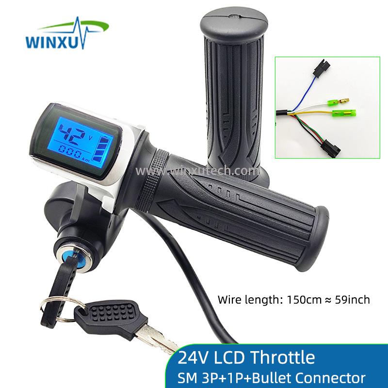 24V 36V 48V LCD Speed Display Throttle Turning Accelerator for Electric Bicycle E-bike Scooter Motorbike
