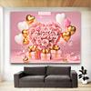 Mother's Day Floral Party Backdrop with Roses&Balloons&Gift Boxes Design,Wall Decor and Festive Celebrations,Mothers Day Decor