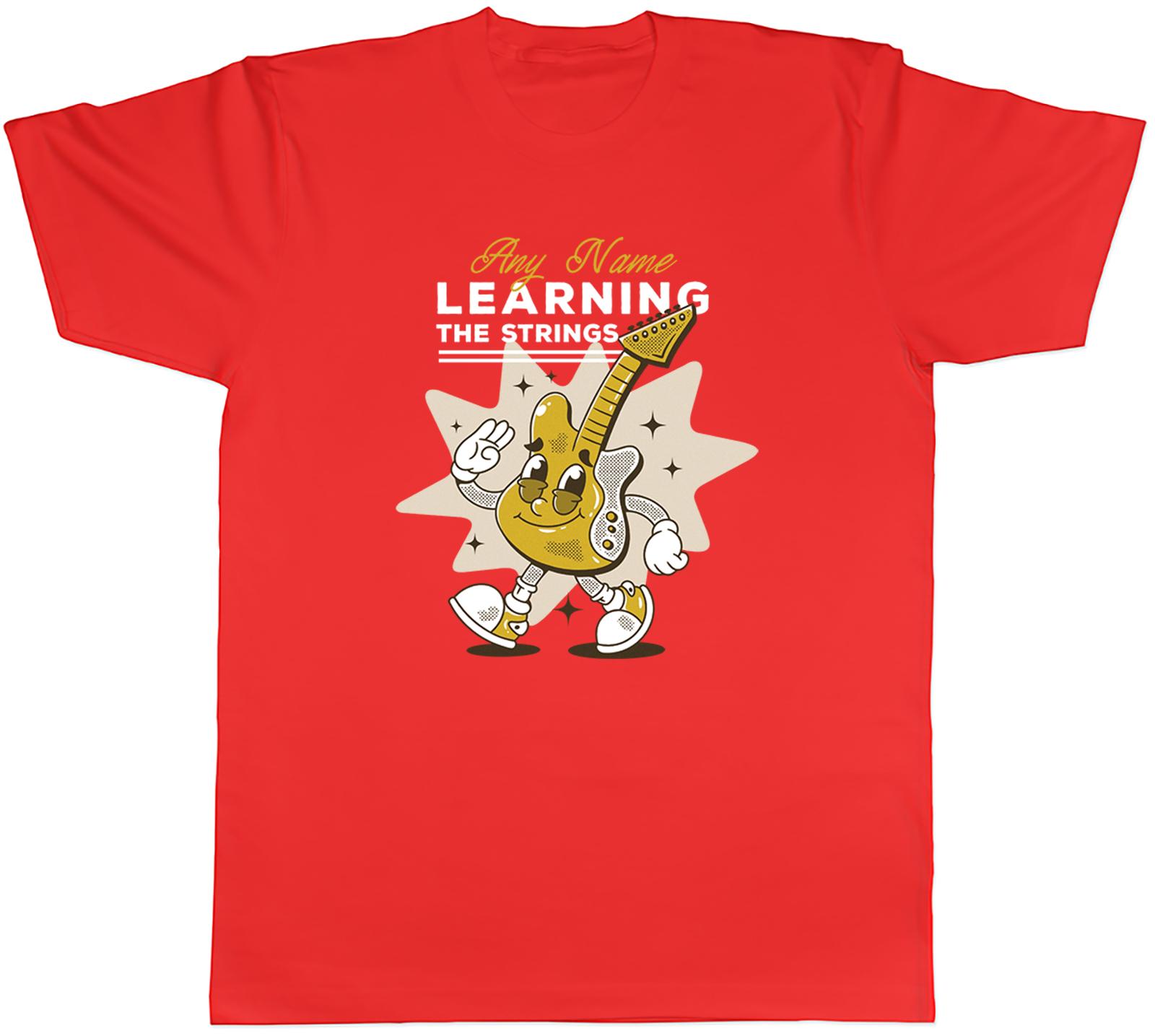 Personalised Learning the Strings Guitar Lover Unisexs TShirt Tee Gift Top S