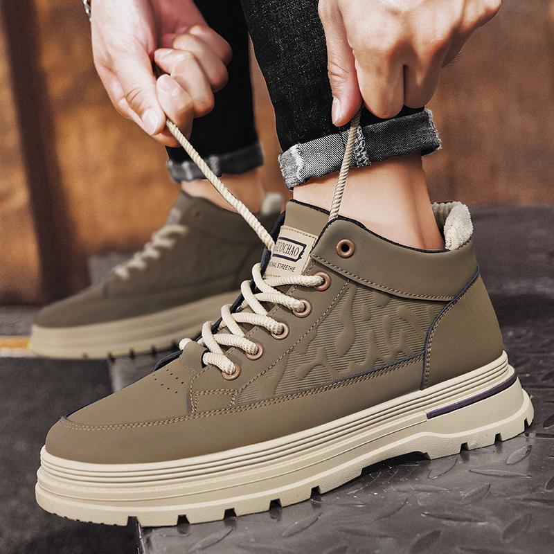 Men's Shoes Autumn and Winter New Men's Trendy Shoes Sports and Leisure High-top Tooling Boots Black British Martin Boots Men's
