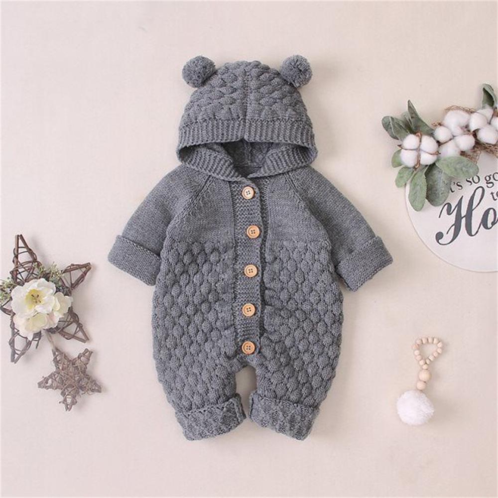 Knitted Baby Romper - Warm Wool Suit for Boys & Girls, Autumn/Spring