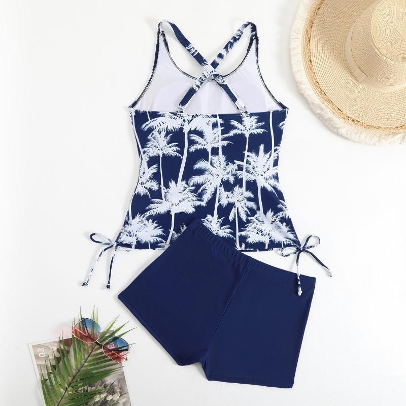 Neuer Bedruckter Hottie Enganliegender Riemenloser Kordelzug Bauchbedeckender Schlankmachender Geschlitzter Badeanzug für Damen