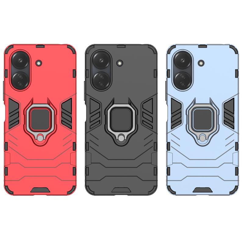 For Poco C65 Cover Case Xiaomi Poco C65 C 65 Capas PC Back Shockproof Ring Holder Stand Magnetic Armor Case For Poco C65 Fundas