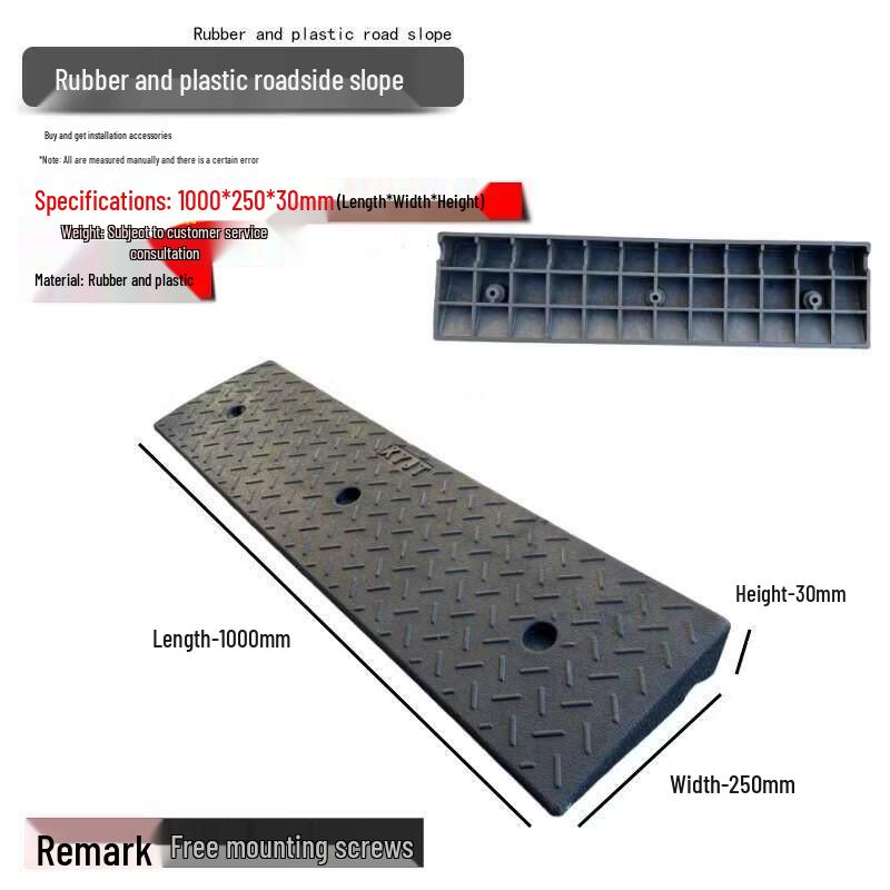 Heavy-Duty Rubber Curb & Threshold Ramp Mat