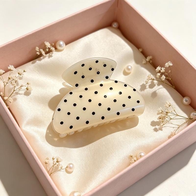 Sweet Dot Acrylic Hair Claw Clips For Women Girls Half-Up Hairstyle Hairpin Korean Fashion Hair Accessories
